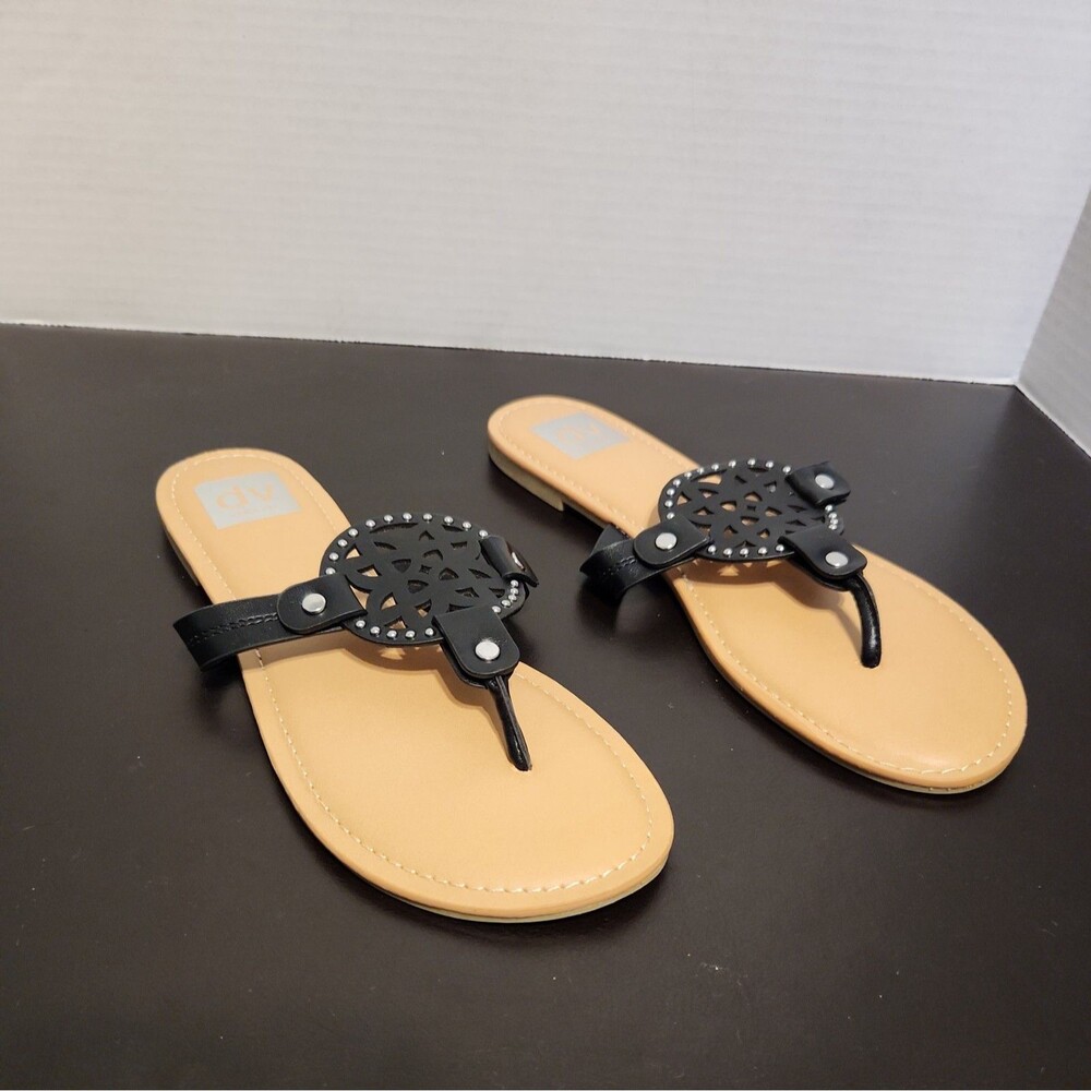 DV Dolce Vita Ladies Flat Gionna Sandal Size 8 Black